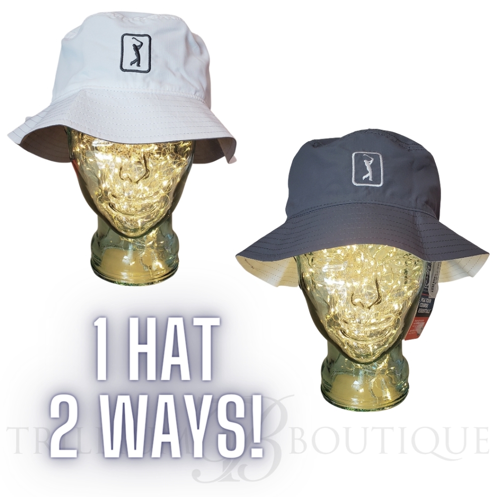 PGA Tour Men's Reversible Bucket Hat - UPF 50+ ONE SIZE NWT